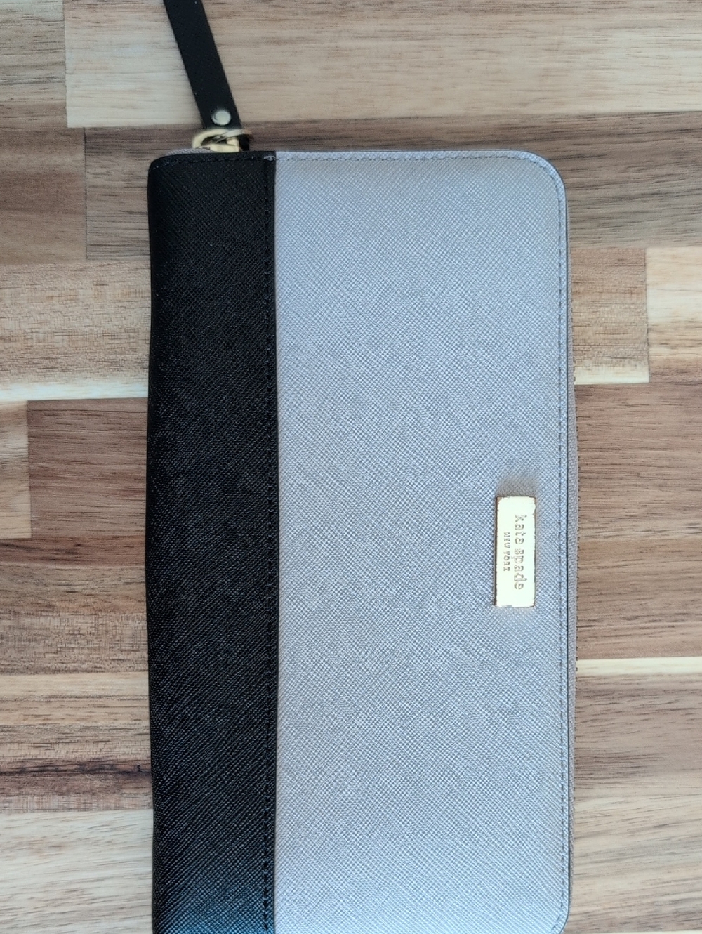 Kate Spade Black And Tan Leather Wallet